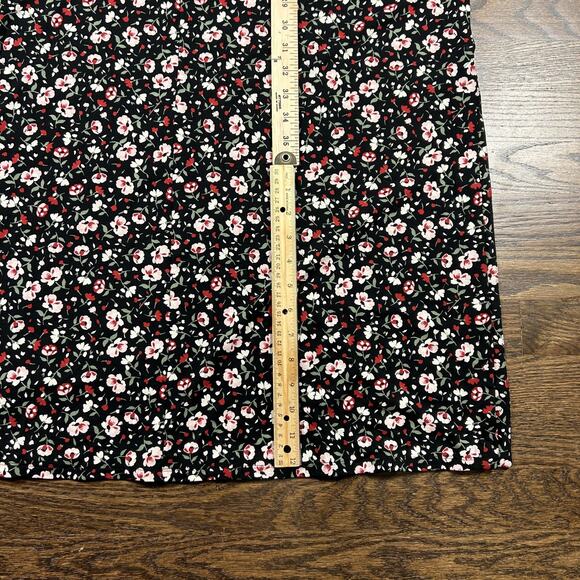 J Jill Wearever Collection Dress Womens Medium Black Floral Sleeveless Midi - Picture 10 of 12